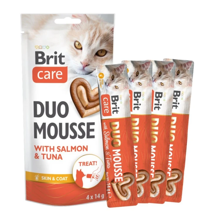 BRIT Care Cat Creamy Duo Przysmak dla kota Łosoś i Tuńczyk 4x14g