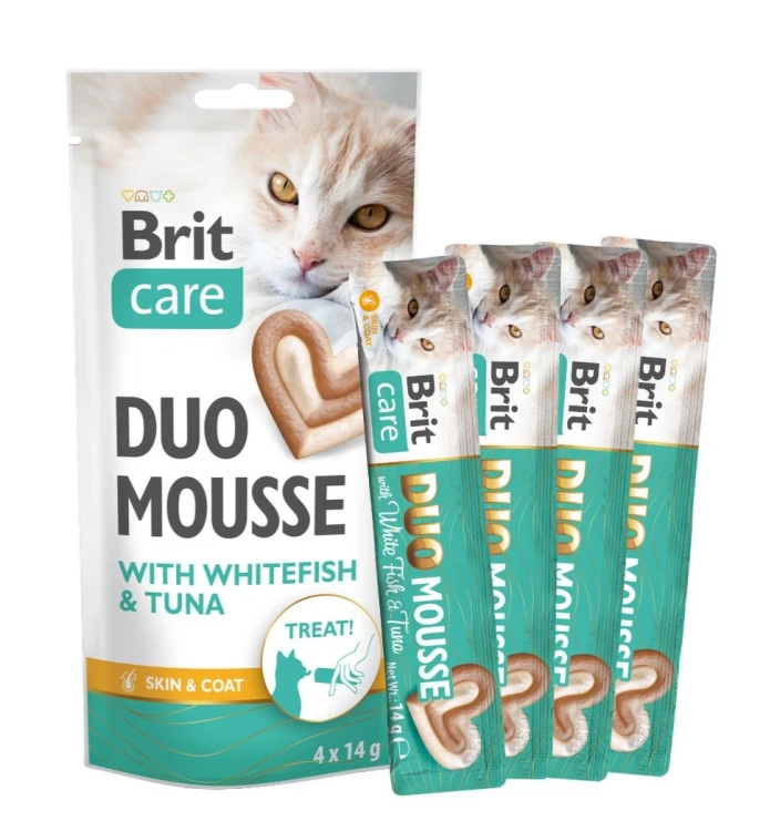 BRIT Care Cat Creamy Duo Przysmak dla kota Biała Ryba i Tuńczyk 4x14g