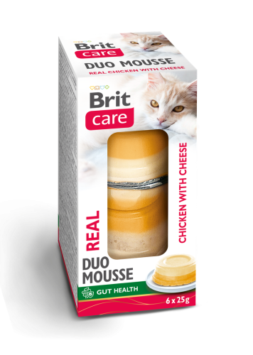BRIT Care Cat Duo Mousse Mokra karma dla kota Kurczak z serem 6x25g