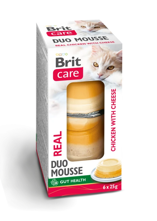 BRIT Care Cat Duo Mousse Mokra karma dla kota Kurczak z serem 6x25g
