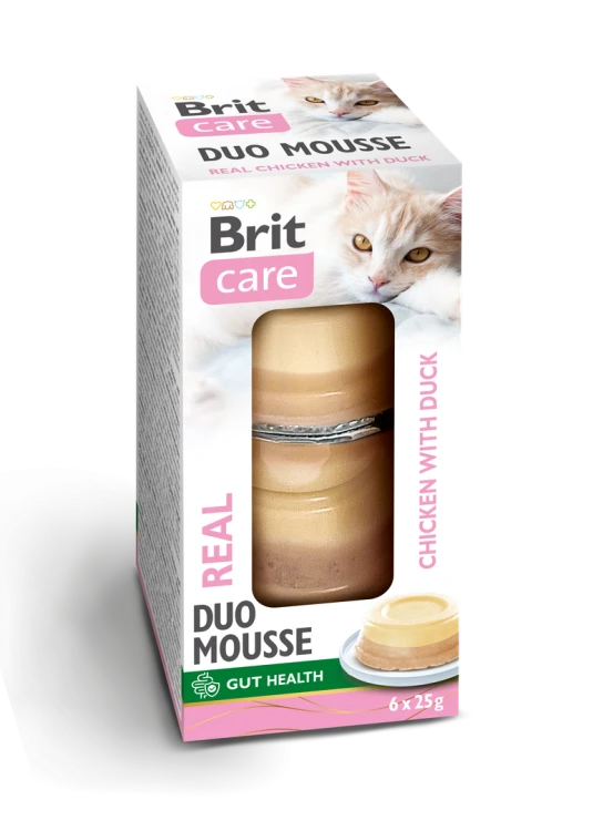 BRIT Care Cat Duo Mousse Mokra karma dla kota Kurczak Kaczka 6x25g