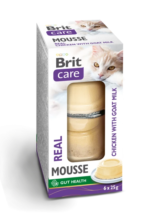 BRIT Care Cat Mousse Mokra karma dla kota Kurczak Kozie Mleko 6x25g
