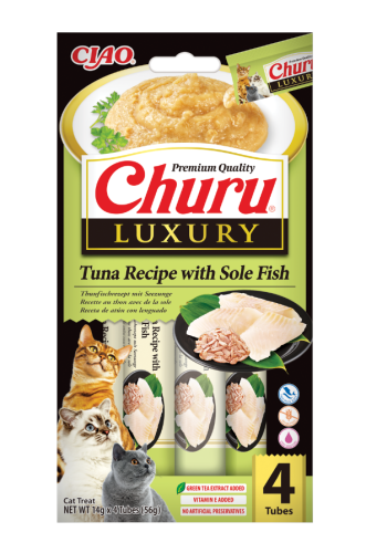 INABA CAT CHURU LUXURY Kremowy przysmak dla kota Tuńczyk z solą 4x14g