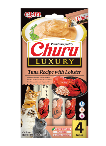 INABA CAT CHURU LUXURY Kremowy przysmak dla kota Kurczak z wołowiną 4x14g