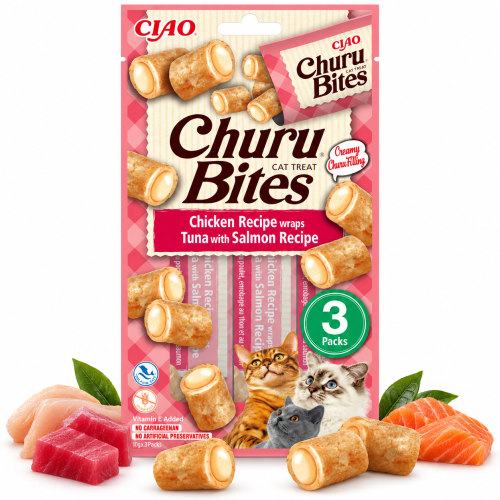 INABA Cat Churu Bites przysmak dla kota kurczak z tuńczykiem i łososiem 3x10g (30g)