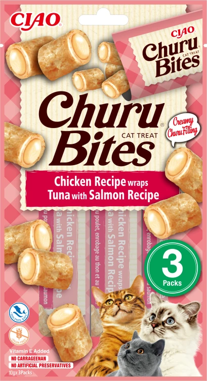 INABA Cat Churu Bites przysmak dla kota kurczak z tuńczykiem i łososiem 3x10g (30g)