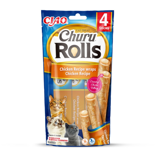 INABA CAT CHURU ROLLS Przysmak dla kota Kurczak 4x10g Pałeczki