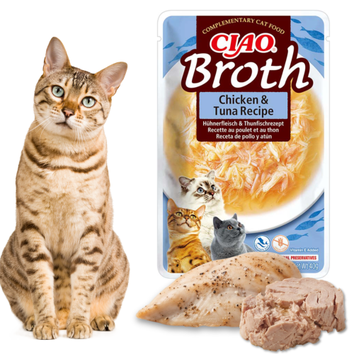 INABA CAT CIAO BROTH Karma uzupełniająca Kurczak i Tuńczyk w bulionie 40g