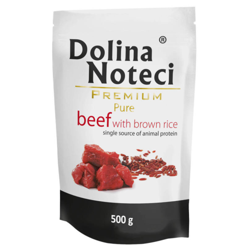 DOLINA NOTECI PREMIUM PURE Mokra karma dla psa WOŁOWINA RYZ 500g