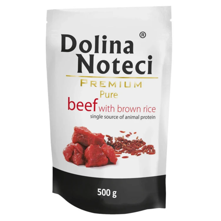 DOLINA NOTECI PREMIUM PURE Mokra karma dla psa WOŁOWINA RYZ 500g