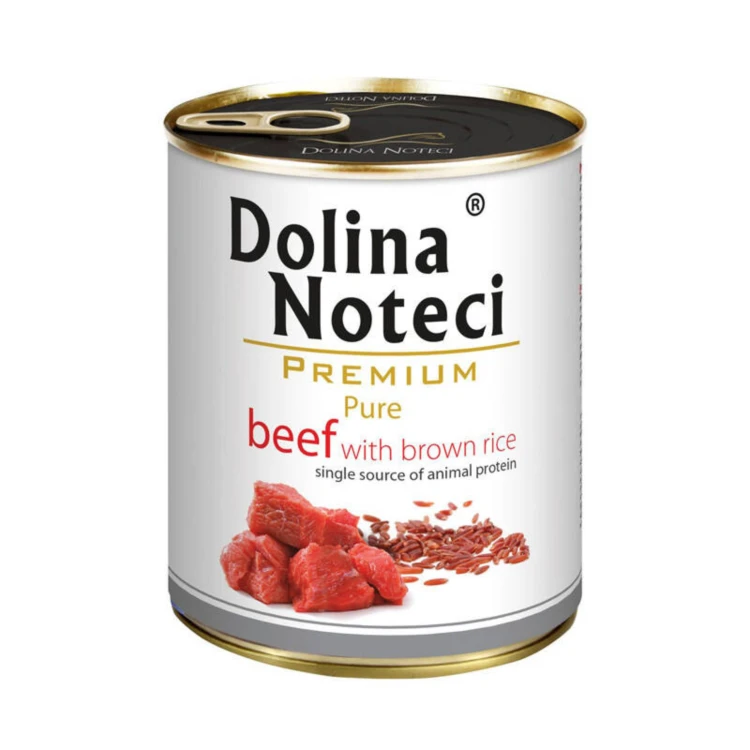 DOLINA NOTECI PREMIUM PURE Mokra karma dla psa WOŁOWINA RYZ 800g